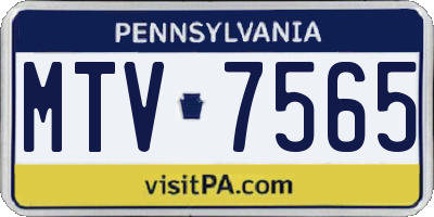 PA license plate MTV7565