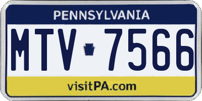 PA license plate MTV7566