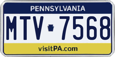 PA license plate MTV7568