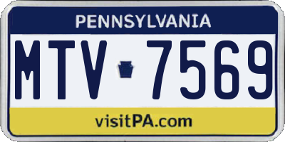 PA license plate MTV7569