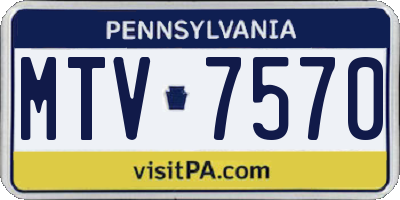 PA license plate MTV7570