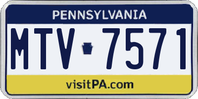 PA license plate MTV7571
