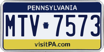 PA license plate MTV7573