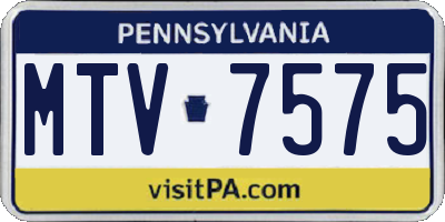 PA license plate MTV7575