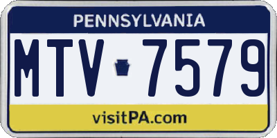 PA license plate MTV7579