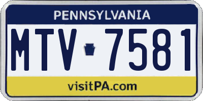 PA license plate MTV7581
