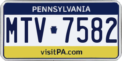 PA license plate MTV7582