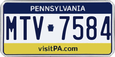 PA license plate MTV7584