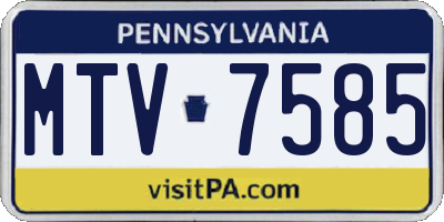 PA license plate MTV7585