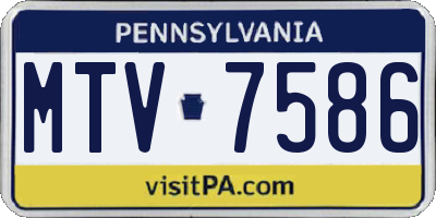 PA license plate MTV7586