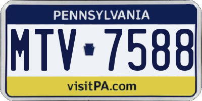 PA license plate MTV7588