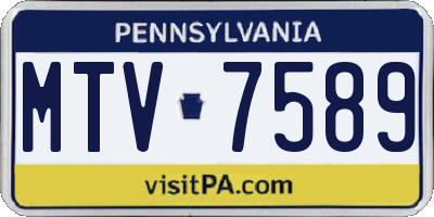 PA license plate MTV7589