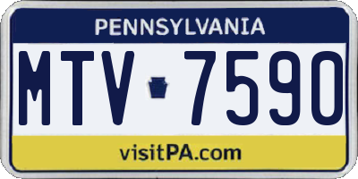 PA license plate MTV7590