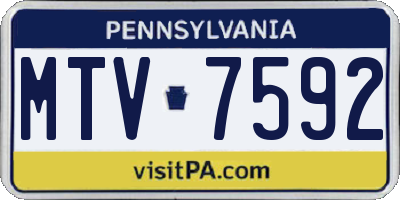 PA license plate MTV7592