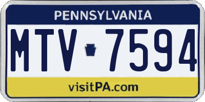 PA license plate MTV7594