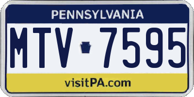 PA license plate MTV7595