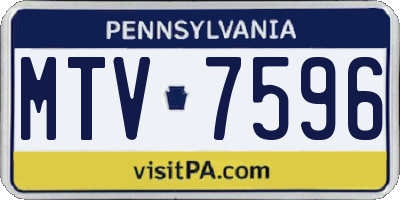 PA license plate MTV7596