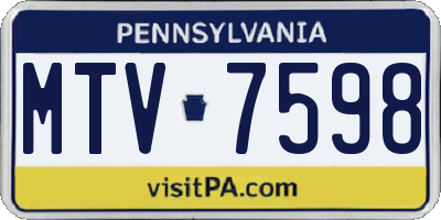 PA license plate MTV7598