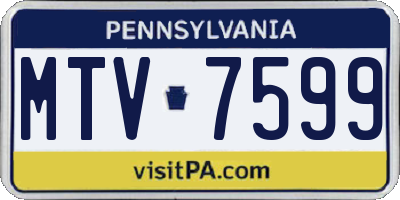 PA license plate MTV7599