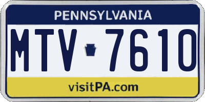PA license plate MTV7610