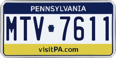 PA license plate MTV7611
