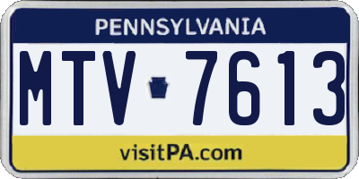 PA license plate MTV7613