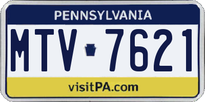 PA license plate MTV7621