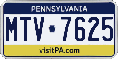 PA license plate MTV7625