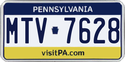 PA license plate MTV7628