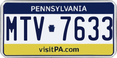 PA license plate MTV7633