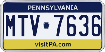 PA license plate MTV7636