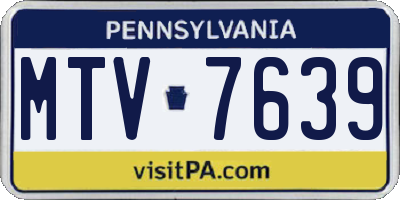 PA license plate MTV7639