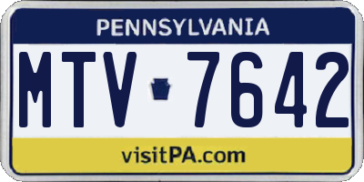 PA license plate MTV7642