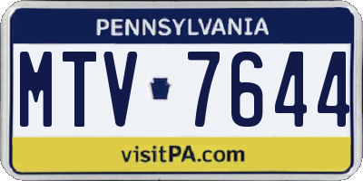 PA license plate MTV7644
