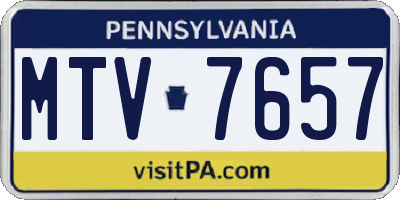 PA license plate MTV7657