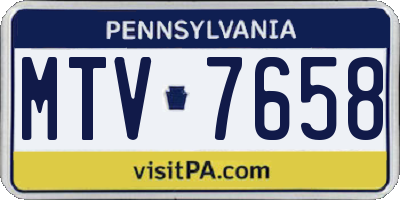 PA license plate MTV7658
