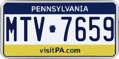 PA license plate MTV7659