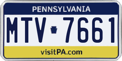 PA license plate MTV7661