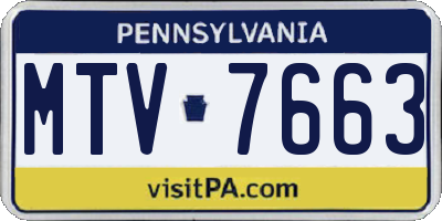 PA license plate MTV7663