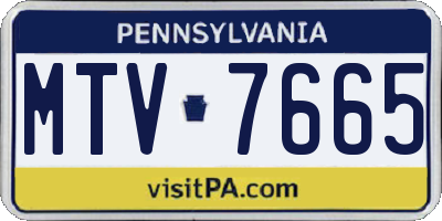 PA license plate MTV7665