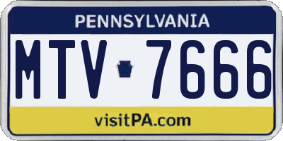 PA license plate MTV7666