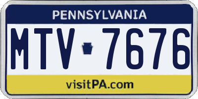 PA license plate MTV7676