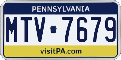 PA license plate MTV7679