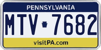 PA license plate MTV7682