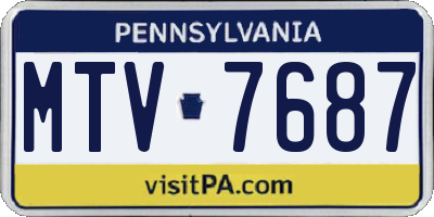 PA license plate MTV7687