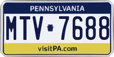 PA license plate MTV7688