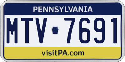PA license plate MTV7691