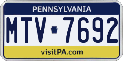 PA license plate MTV7692