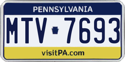 PA license plate MTV7693