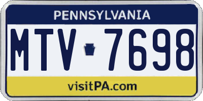 PA license plate MTV7698
